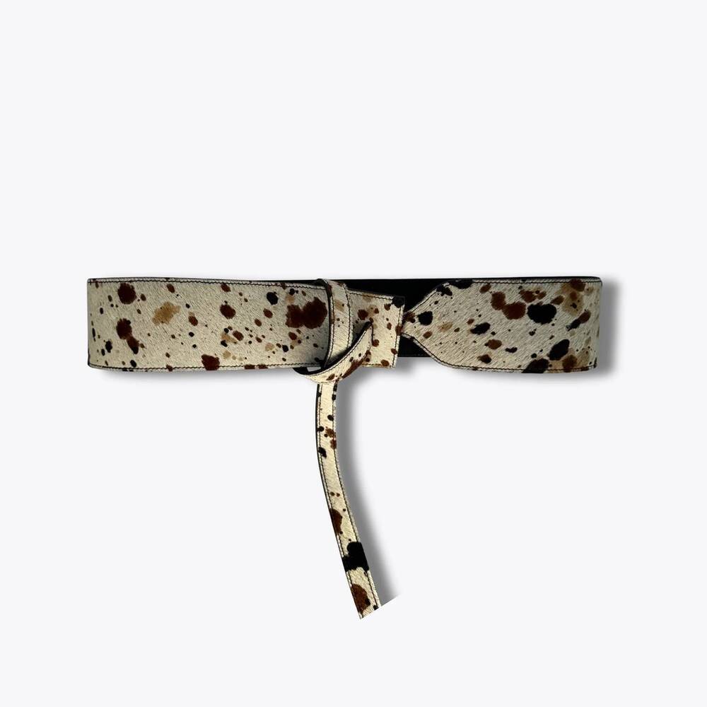 NEW FLOREZ women's tandil hair-on wrap belt in speckled